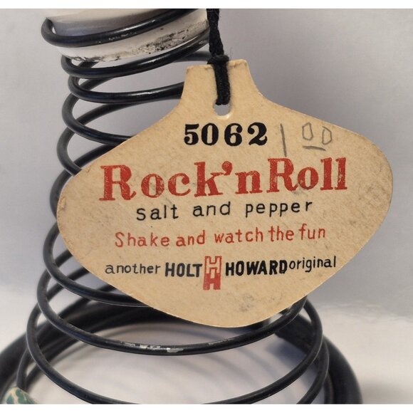 Holt Howard Rock 'n Roll Salt & Pepper Shakers w/ Original Sticker 1959 Kitsch - Picture 3 of 13